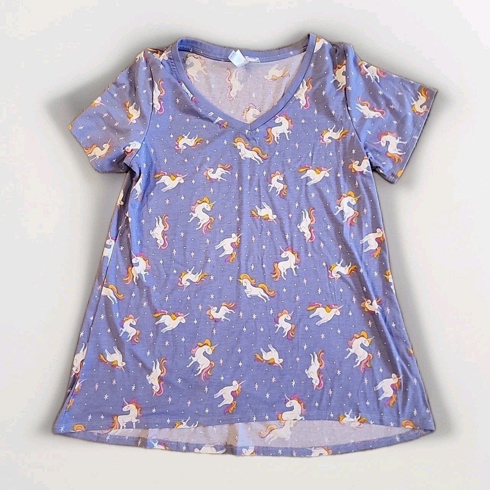 LuLaRoe Classic T Tee Purple Unicorn Christy Top Unicorns Size XL